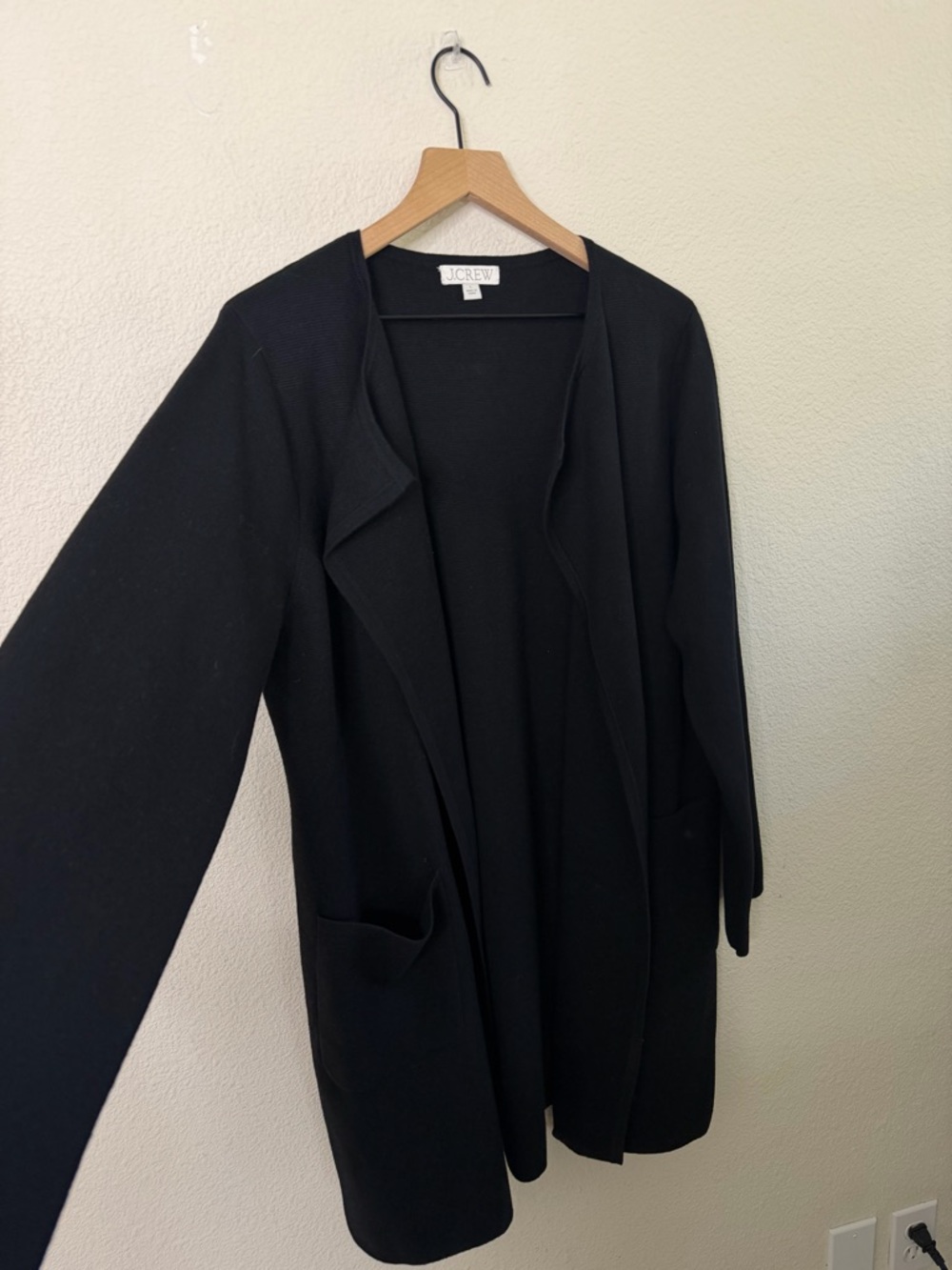J Crew Juliette Collarless Cardigan Sweater Cardigan Blazer in Black Size L - Picture 6 of 9